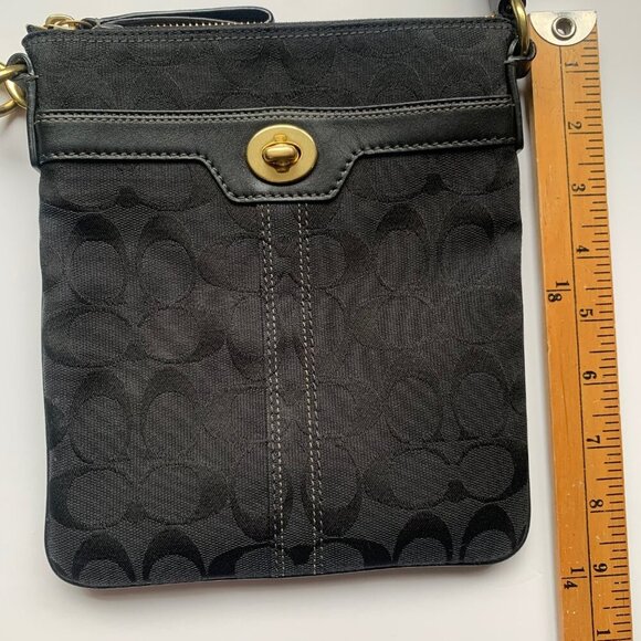 Coach Signature Jacquard Crossbody Bag โ Black / Charcoal - Picture 2 of 6